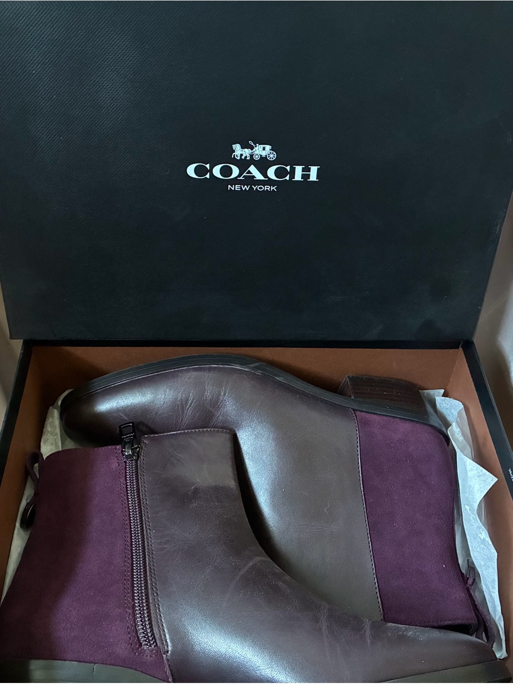 Coach Women's Brown and Plum Chukka Boots